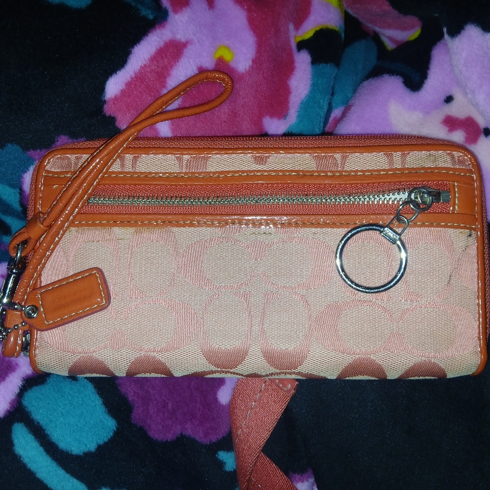 Coach Pink On Pink Signature Wristlet